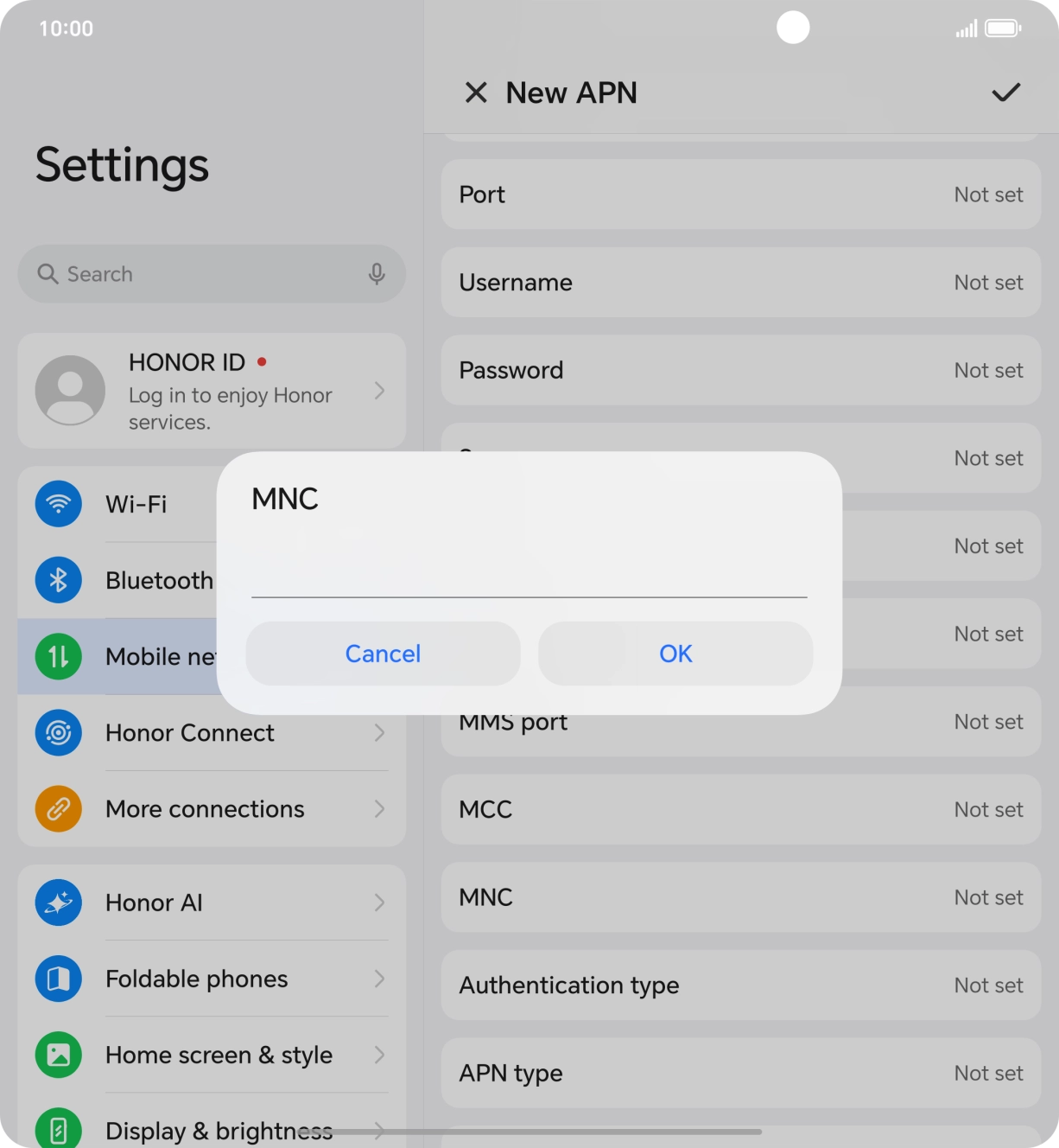 Key in 10 and press OK.