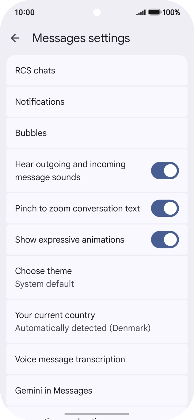 Press Gemini in Messages. Press Gemini in Messages.