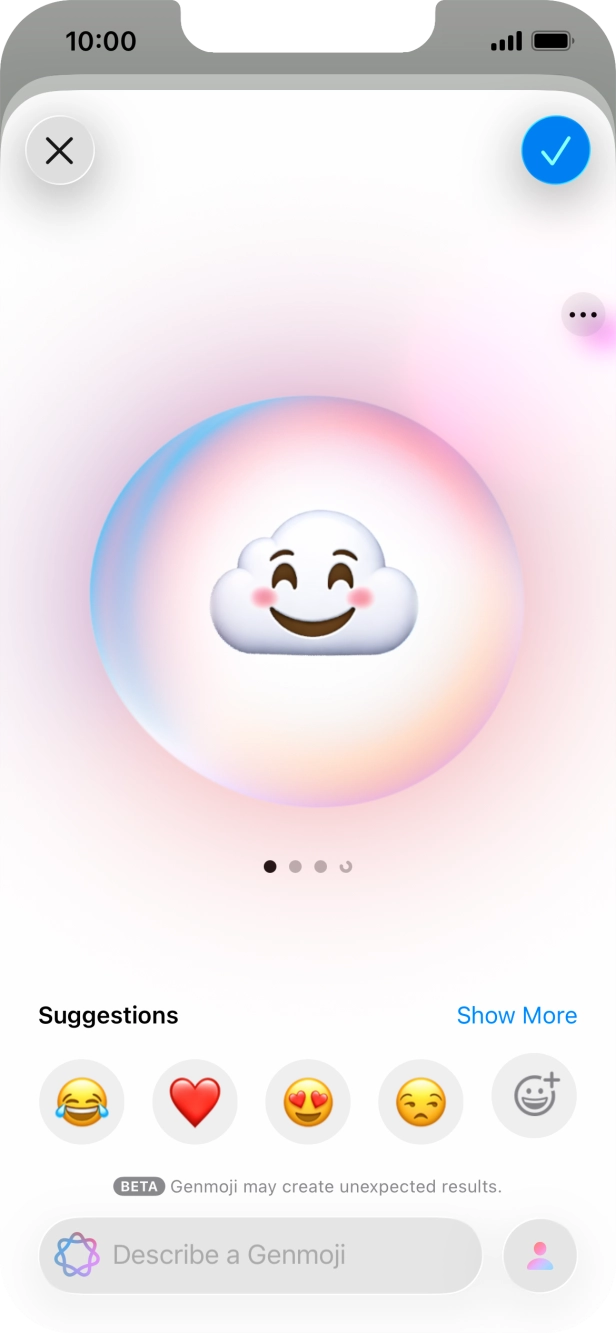 Slide your finger right or left on the screen to see the generated results.