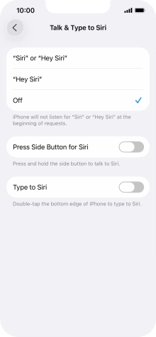 Press the indicator next to 'Press Side Button for Siri' to turn on the function.