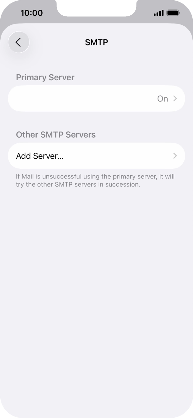 Press the field below 'Primary Server'. Press the field below 'Primary Server'.