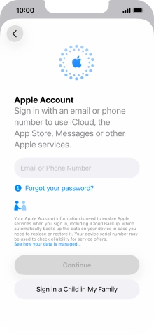 Press Email or Phone Number and key in the username for your Apple Account.