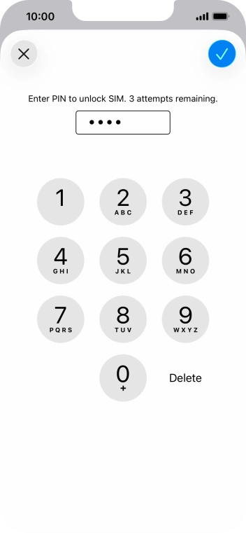 Key in your SIM PIN and press the confirm icon. The default SIM PIN is 0000.