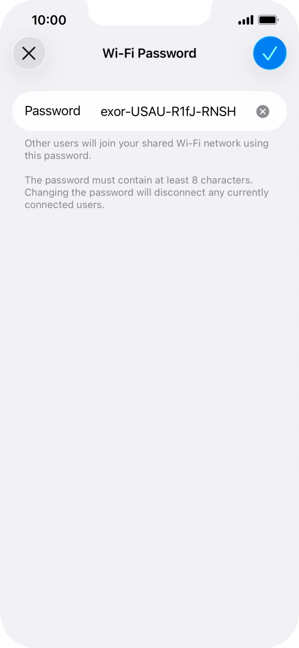 Press the confirm icon.