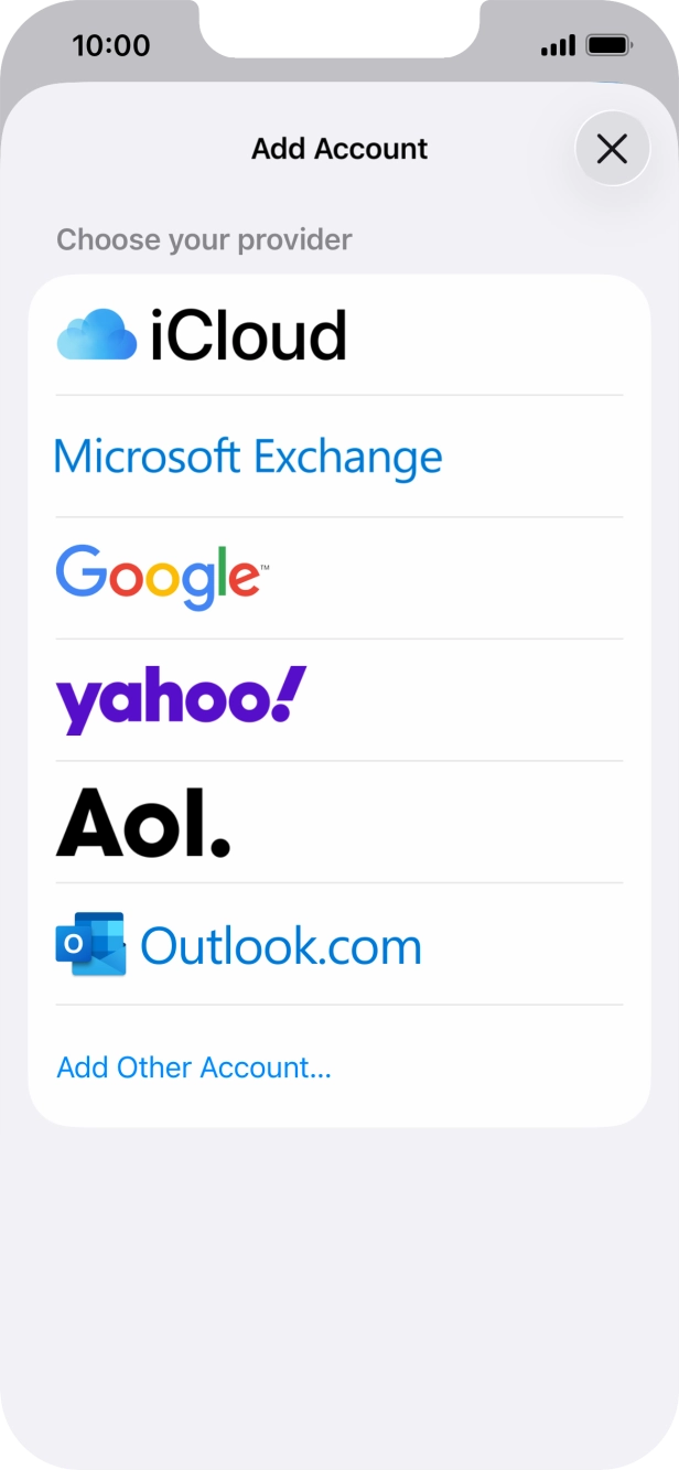 Press Add Other Account.... Press Add Other Account....