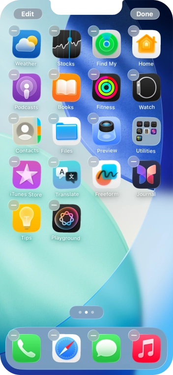 Press the home screen page icon.