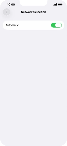 Press the indicator next to 'Automatic' to turn automatic network selection on or off.