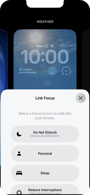 Press the required focus mode. Press the required focus mode.