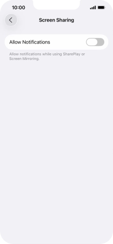 Press the indicator next to 'Allow Notifications' to turn the function on or off.
