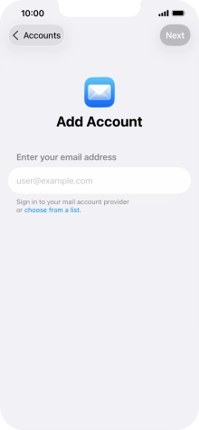 Press the field below 'Enter your email address' and key in your email address.