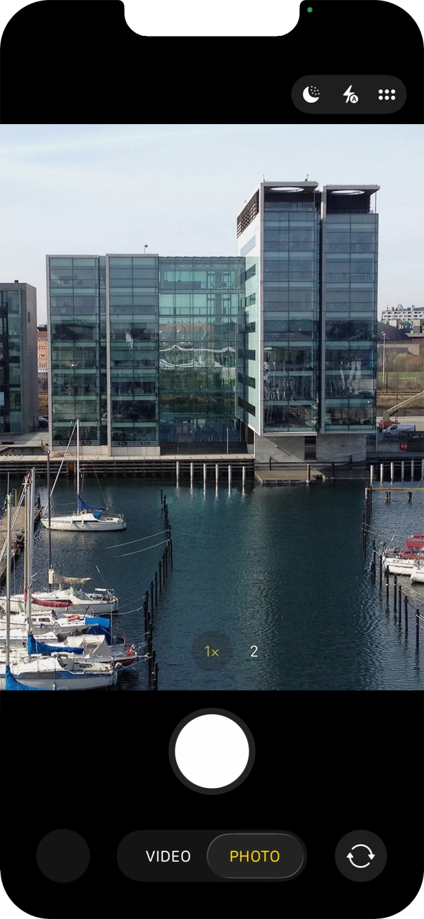 Slide your finger right or left on the screen to select the required camera mode. Slide your finger right or left on the screen to select the required camera mode.