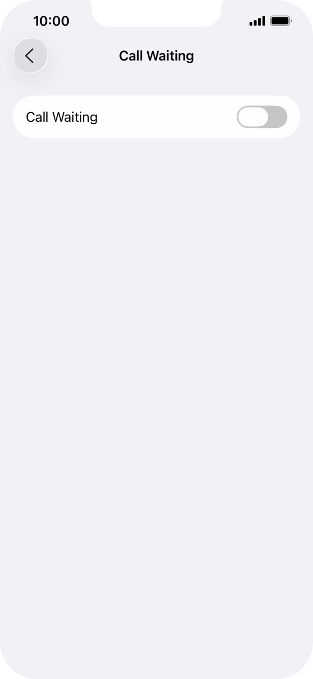 Press the indicator next to 'Call Waiting' to turn the function on or off.