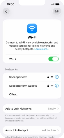 Press the required WiFi network and key in the password for the WiFi network.