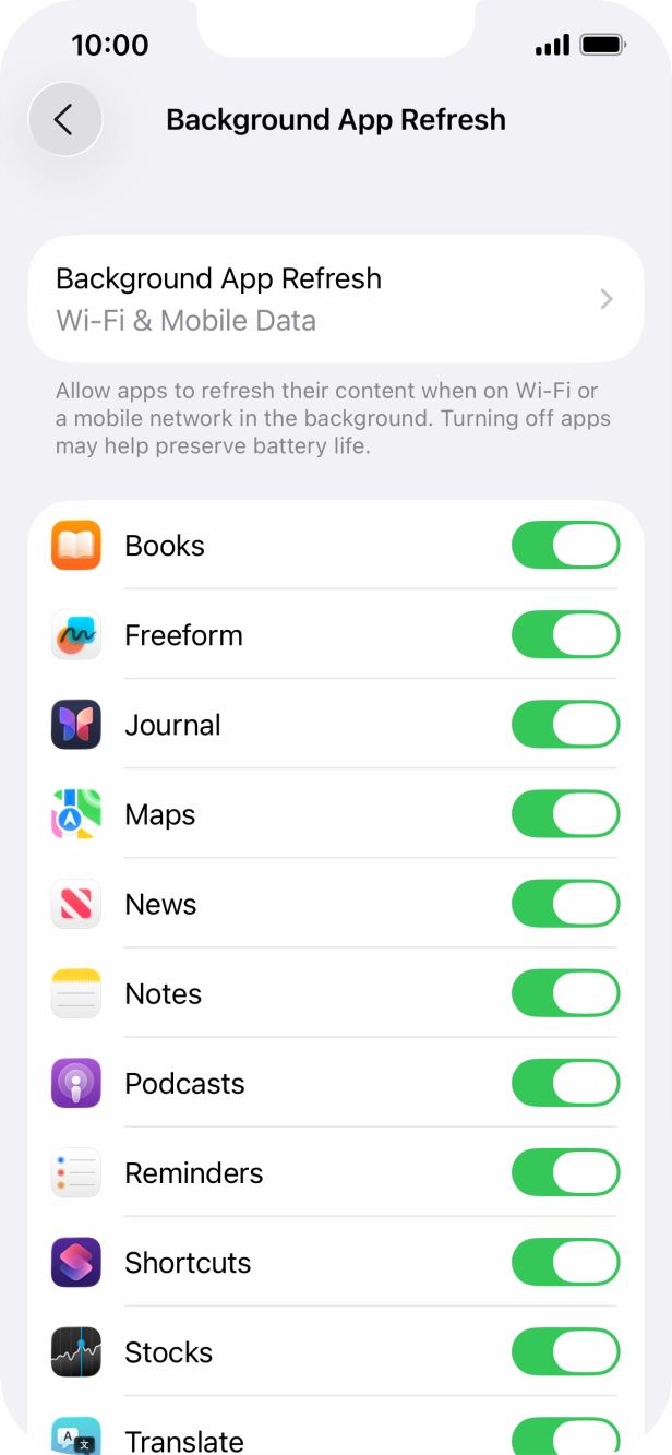 Press Background App Refresh. Press Background App Refresh.