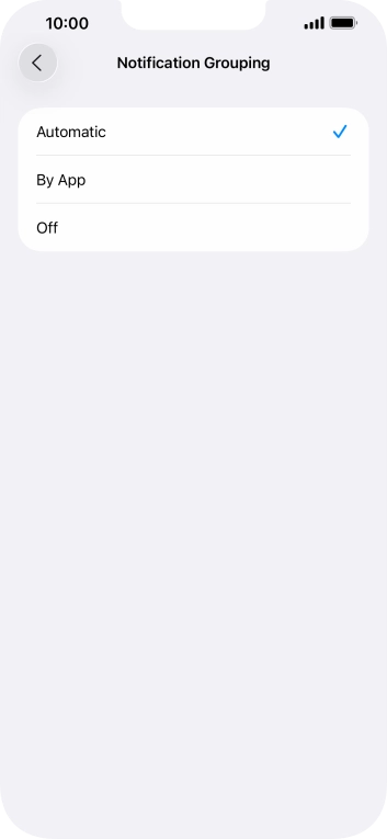 Press the required setting. Press the required setting.