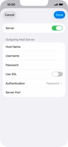 Press the indicator next to 'Use SSL' to turn on the function.