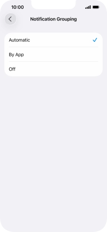 Press the required setting.