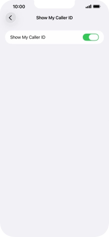Press the indicator next to 'Show My Caller ID' to turn the function on or off.