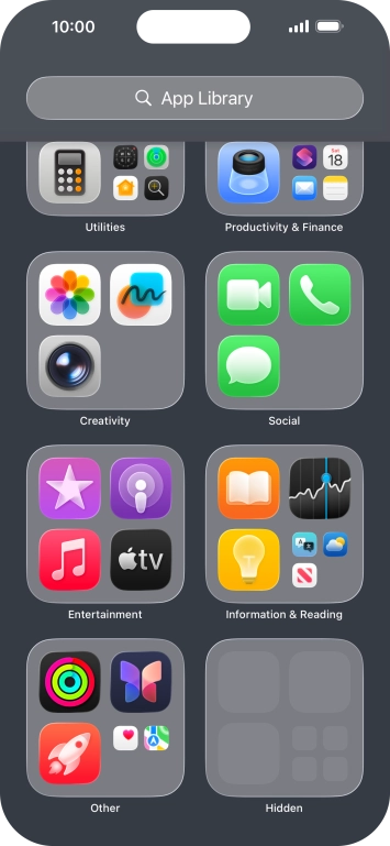 The app is now placed in the Hidden folder in the App Library.