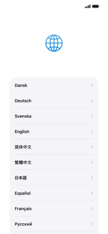 Press the required language. Press the required language.