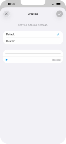 Press Default to select the default greeting. Press Default to select the default greeting.