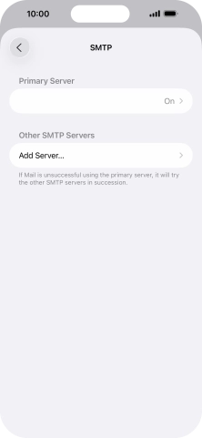 Press the field below 'Primary Server'. Press the field below 'Primary Server'.