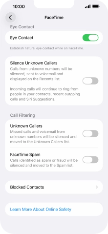 Press Blocked Contacts.