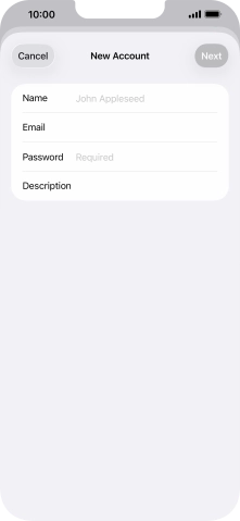 Press Name and key in the required sender name. Press Name and key in the required sender name.