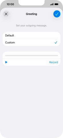 Press the play icon to play your personal greeting. Press the play icon to play your personal greeting.
