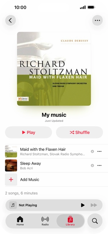 Go to the required category or playlist and press the required audio file.
