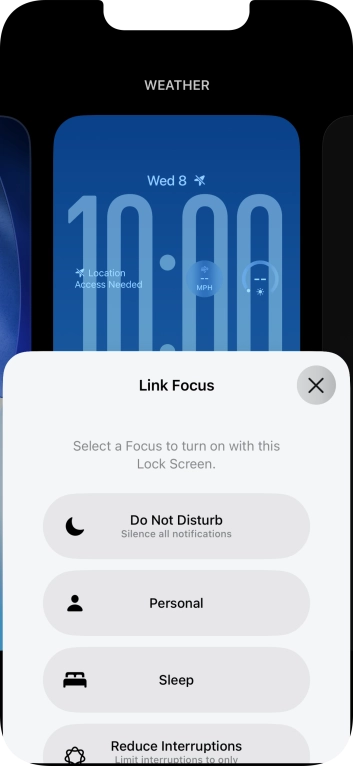 Press the required focus mode. Press the required focus mode.