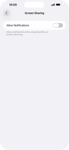 Press the indicator next to 'Allow Notifications' to turn the function on or off. Press the indicator next to 'Allow Notifications' to turn the function on or off.