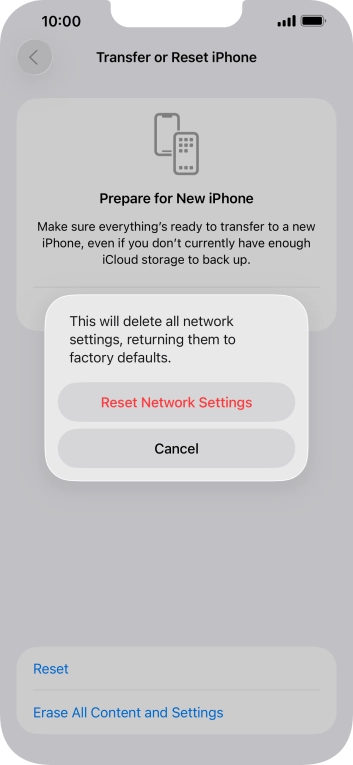 Press Reset Network Settings.