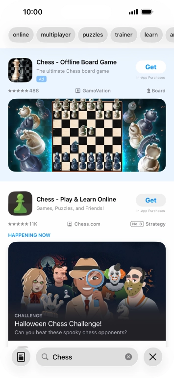 Press the required app.