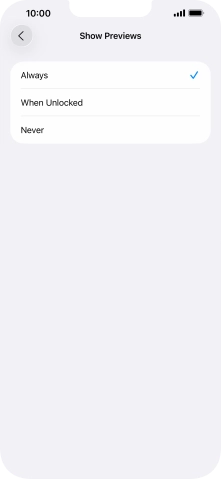 To select notification preview on the lock screen, press Always. To select notification preview on the lock screen, press Always.