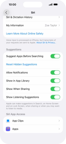 Press the required app.