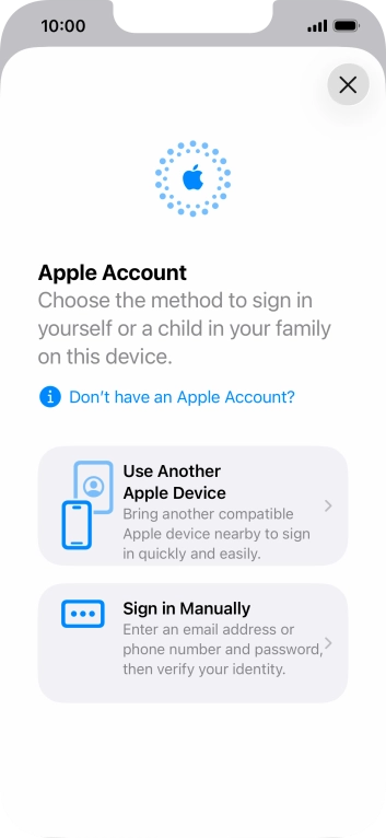 Press Sign in Manually. Press Sign in Manually.