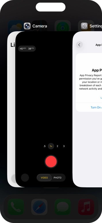 Slide upwards on the required application to end it. Slide upwards on the required application to end it.