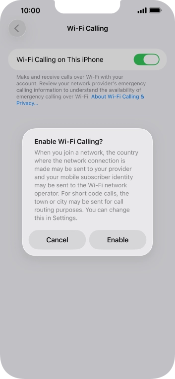 If you turn on the function, press Enable. If you turn on the function, press Enable.