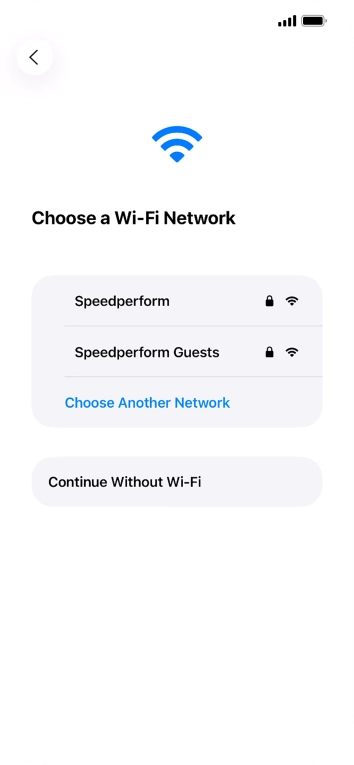 Press the required WiFi network. Press the required WiFi network.