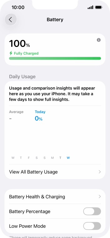 Press the indicator next to 'Low Power Mode' to turn on the function.