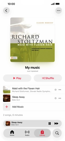 Press the song title.