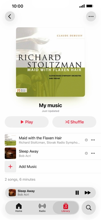 Press the song title.