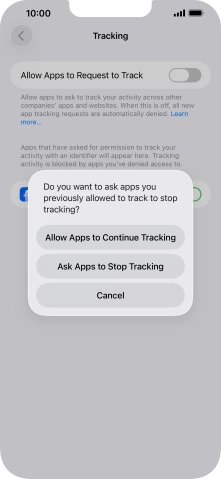 If you turn off the function, press the required setting.