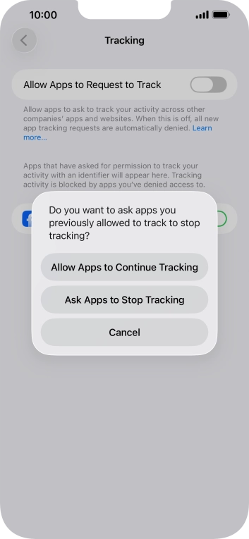 If you turn off the function, press the required setting.