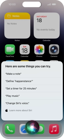 Say 'WHAT CAN I ASK' and press Learn more about Siri to see more examples. Say 'WHAT CAN I ASK' and press Learn more about Siri to see more examples.