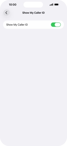 Press the indicator next to 'Show My Caller ID' to turn the function on or off. Press the indicator next to 'Show My Caller ID' to turn the function on or off.