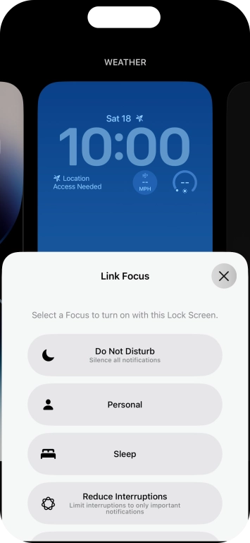 Press the required focus mode. Press the required focus mode.