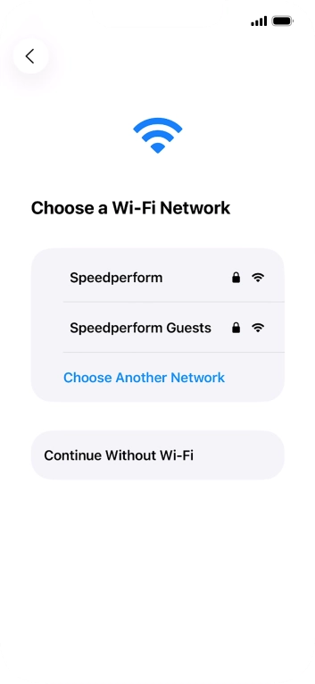 Press the required WiFi network.