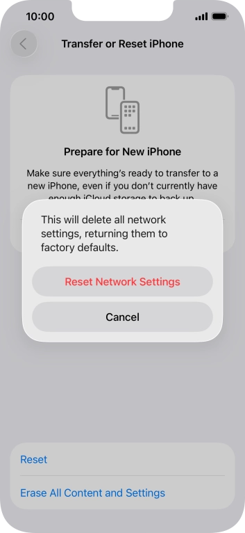 Press Reset Network Settings.
